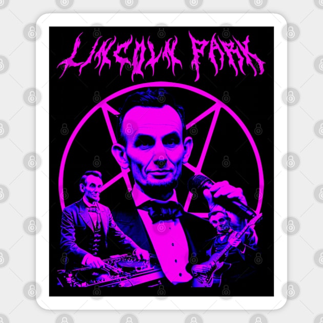 LINCOLN PARK Metal Band Alternate Universe Parody (Hot Neon Pink) Magnet by blueversion